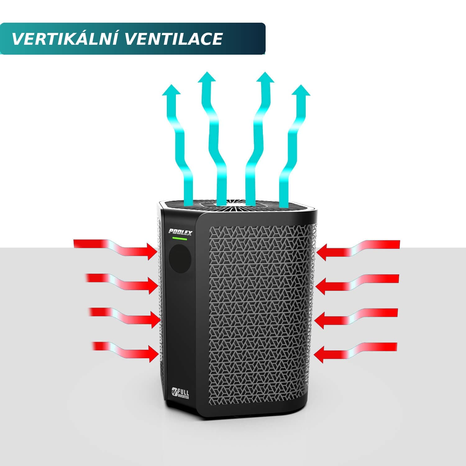 Vertikální ventilace šetří místo u bazénu
